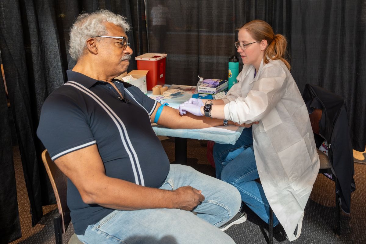 Patient getting blood drawn for a test