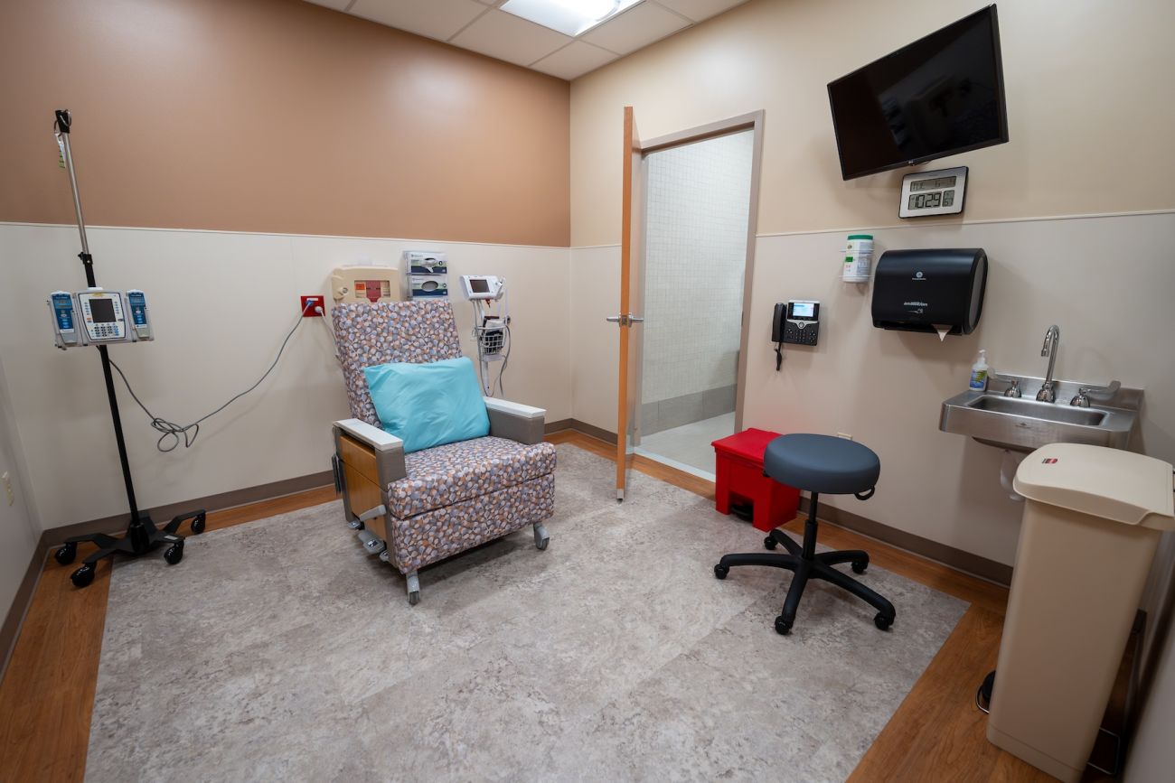 Patient room inside a medical clinic