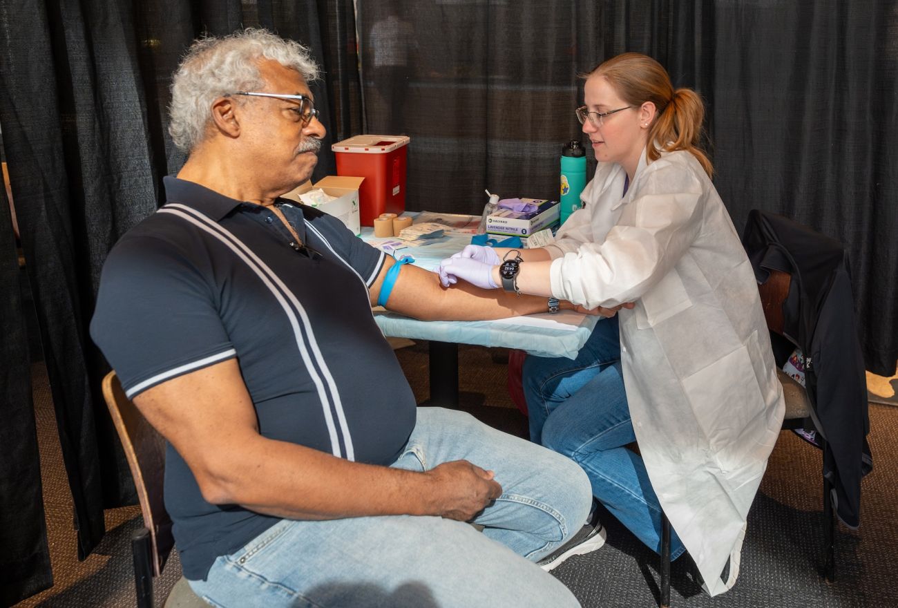 Patient getting blood drawn for a test