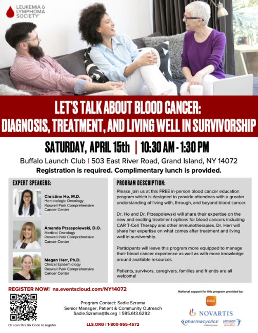 Blood cancer education program for patients and families | Roswell Park ...